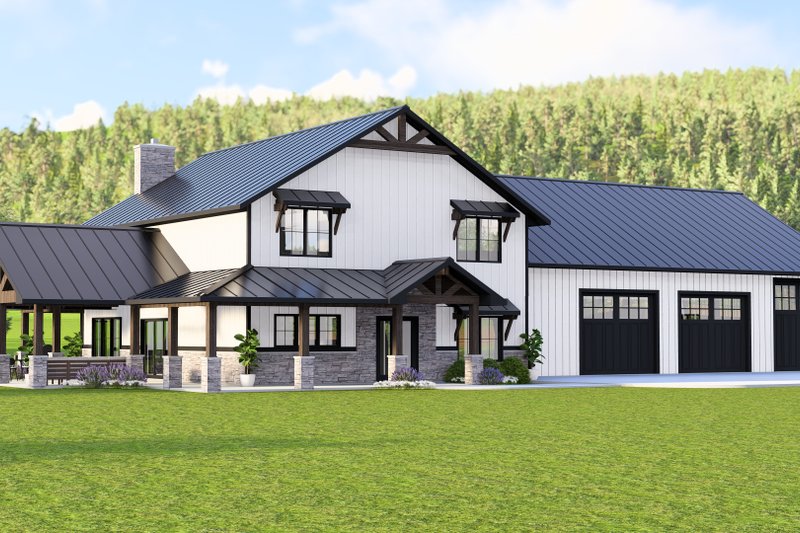 Architectural House Design - Exterior - Other Elevation 4 for Barndominium House Plan #1064-160 - 3 bed, 2.5 bath