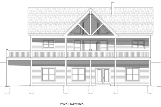 Exterior - Front Elevation 3 for Cabin House Plan #932-845 - 2 bed, 2 bath