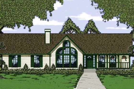 Exterior - Front Elevation for Traditional House Plan #42-109 - 3 bed, 2 bath