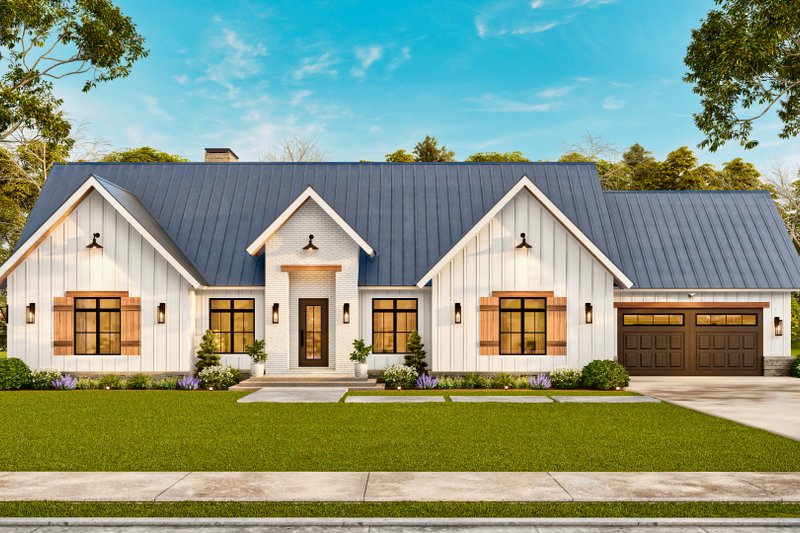 Architectural House Design - Exterior - Front Elevation 7 for Farmhouse House Plan #119-470 - 3 bed, 3 bath