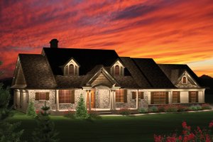 Country Exterior - Front Elevation Plan #70-1050