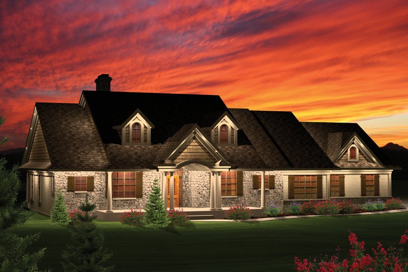 Home Plan - Country Exterior - Front Elevation Plan #70-1050