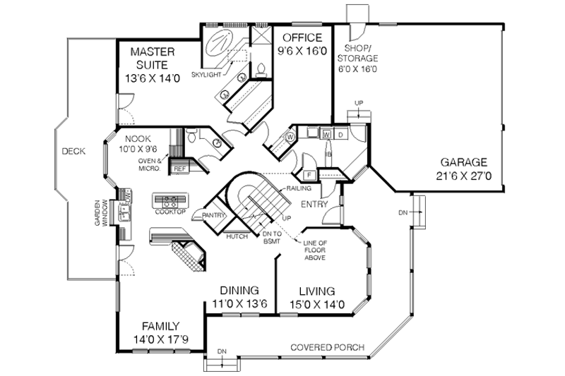 Home Plan - Floor Plan - Main Floor for Traditional House Plan #60-149 - 4 bed, 3.5 bath