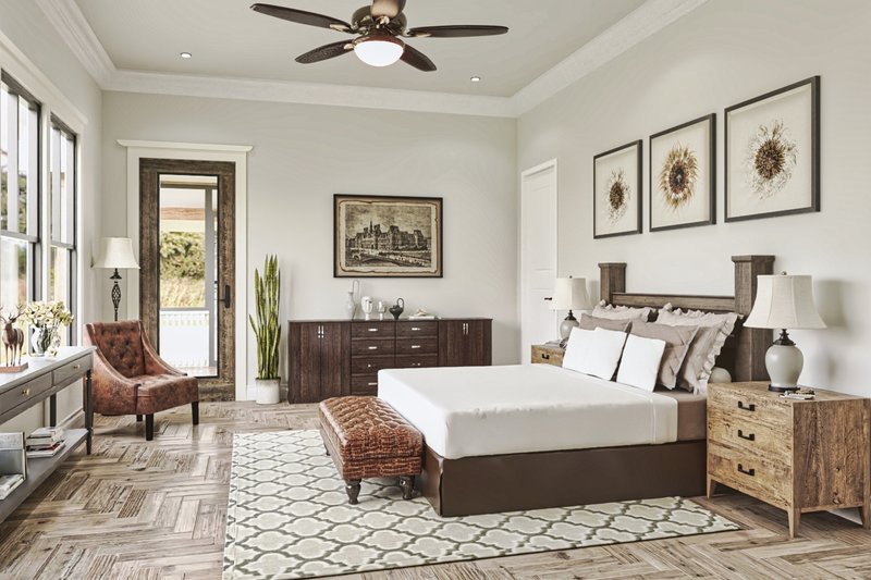 Home Plan - Interior - Master Bedroom for Ranch House Plan #54-498 - 3 bed, 2.5 bath