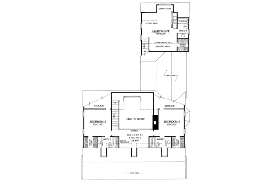 Floor Plan - Upper Floor for Country House Plan #137-191 - 3 bed, 3 bath