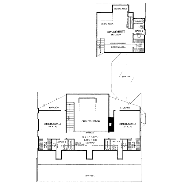 Dream House Plan - Country Floor Plan - Upper Floor Plan #137-191