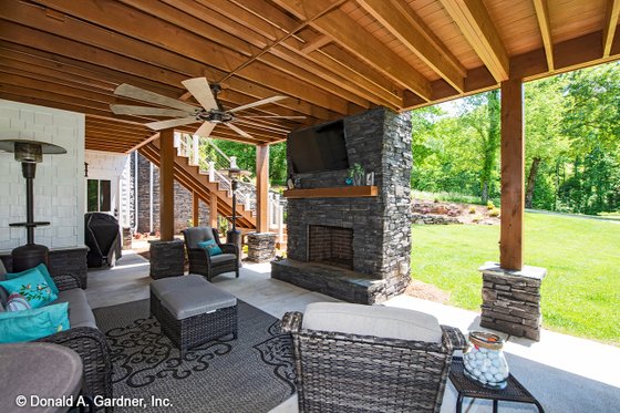 Exterior - Covered Porch 1 for Craftsman House Plan #929-340 - 5 bed, 4 bath