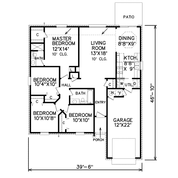 Traditional Floor Plan - Main Floor Plan #65-354