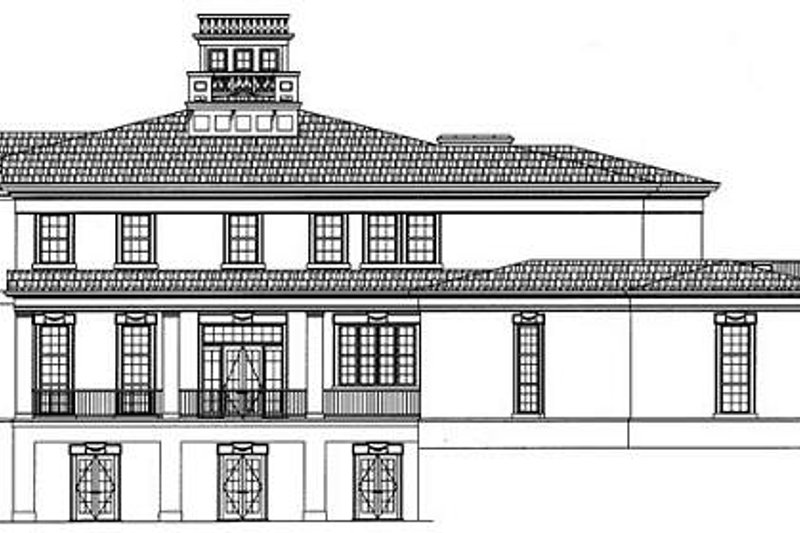 Architectural House Design - Exterior - Rear Elevation for European House Plan #119-190 - 4 bed, 5.5 bath