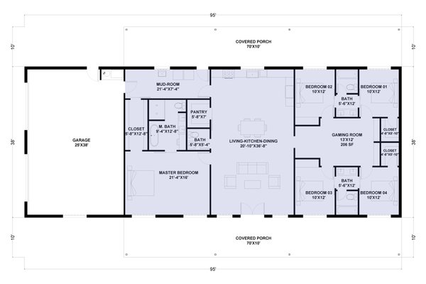 Home Plan - Barndominium Floor Plan - Main Floor Plan #1107-44