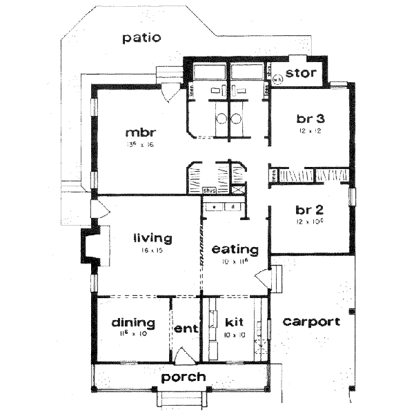 Bungalow Floor Plan - Main Floor Plan #36-272