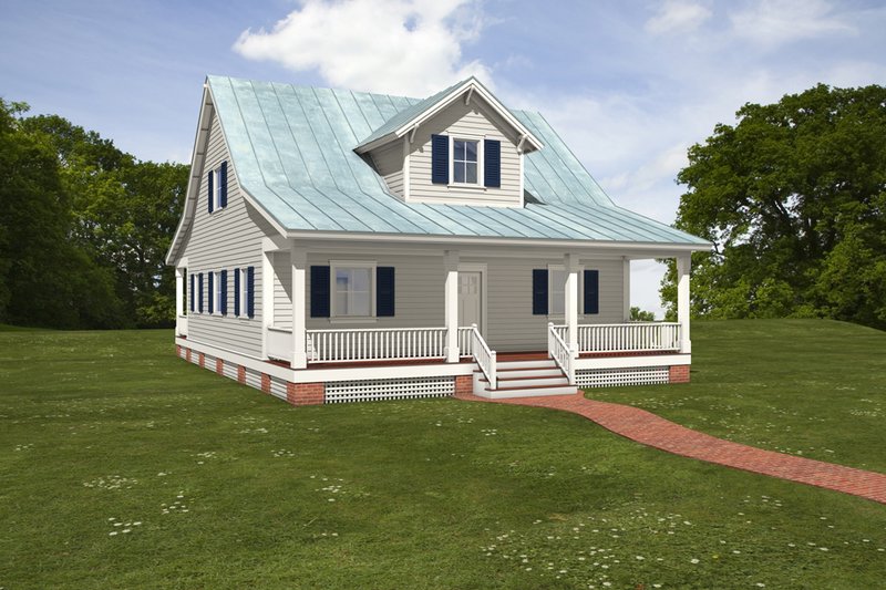 House Blueprint - Farmhouse Exterior - Front Elevation Plan #497-10