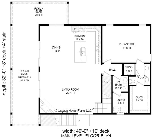 Country Floor Plan - Main Floor Plan #932-1262