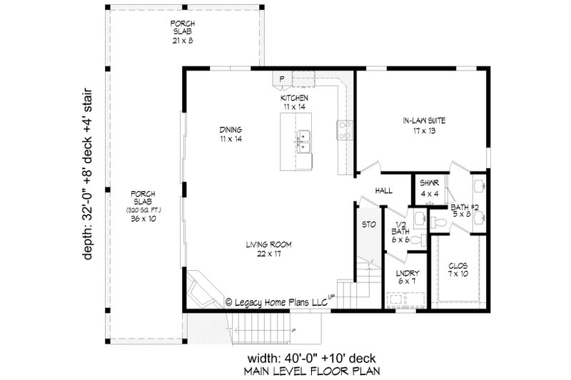 House Blueprint - Floor Plan - Main Floor for Country House Plan #932-1262 - 2 bed, 4 bath