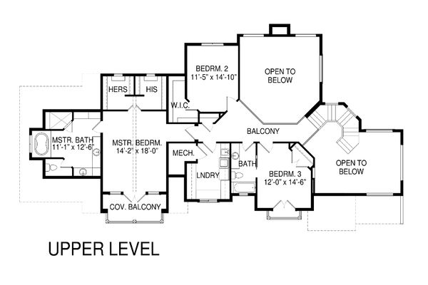 Dream House Plan - Traditional Floor Plan - Upper Floor Plan #920-82