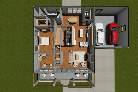 Floor Plan - Main Floor 1 for Craftsman House Plan #513-2065 - 3 bed, 2.5 bath