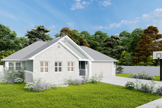 Exterior - Front Elevation 3 for Ranch House Plan #1060-267 - 3 bed, 2 bath