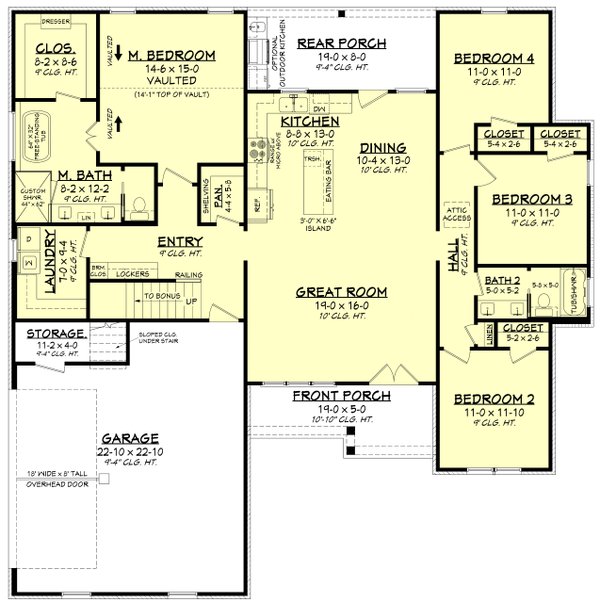 Farmhouse Floor Plan - Main Floor Plan #430-393