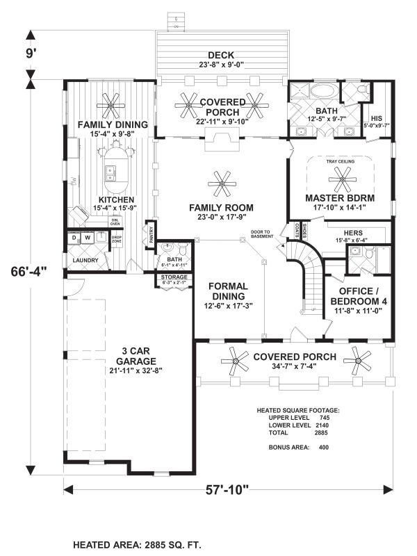 Dream House Plan - Craftsman Floor Plan - Main Floor Plan #56-726