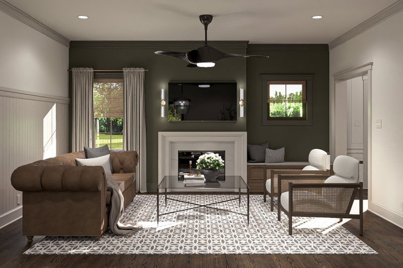 Home Plan - Interior - Family Room for Cottage House Plan #455-429 - 3 bed, 2 bath