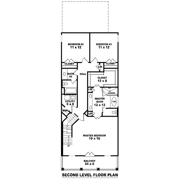 Colonial Floor Plan - Upper Floor Plan #81-1369