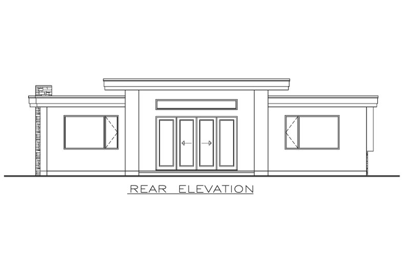 Dream House Plan - Exterior - Rear Elevation for Modern House Plan #1100-152 - 3 bed, 2.5 bath