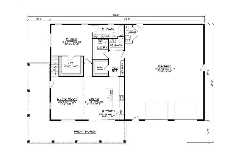 Home Plan - Floor Plan - Main Floor for Farmhouse House Plan #1064-185 - 3 bed, 2.5 bath