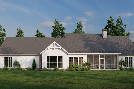 Exterior - Rear Elevation for Farmhouse House Plan #923-359 - 5 bed, 3 bath