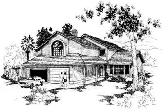 Exterior - Front Elevation for Bungalow House Plan #303-292 - 3 bed, 2.5 bath