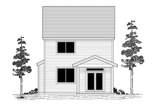 Exterior - Rear Elevation for Craftsman House Plan #53-656 - 3 bed, 2.5 bath
