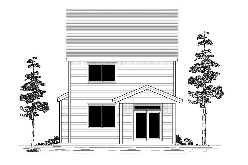 House Plan Design - Exterior - Rear Elevation for Craftsman House Plan #53-656 - 3 bed, 2.5 bath