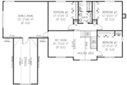 Farmhouse Style House Plan - 5 Beds 2.5 Baths 3005 Sq/Ft Plan #11-125 