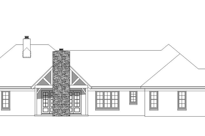 House Design - Exterior - Rear Elevation for Southern House Plan #932-1289 - 3 bed, 2.5 bath