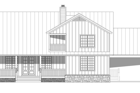 Exterior - Rear Elevation for Farmhouse House Plan #932-563 - 3 bed, 2.5 bath