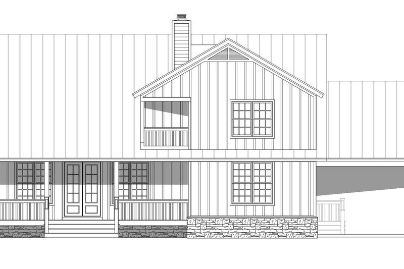 House Plan Design - Exterior - Rear Elevation for Farmhouse House Plan #932-563 - 3 bed, 2.5 bath