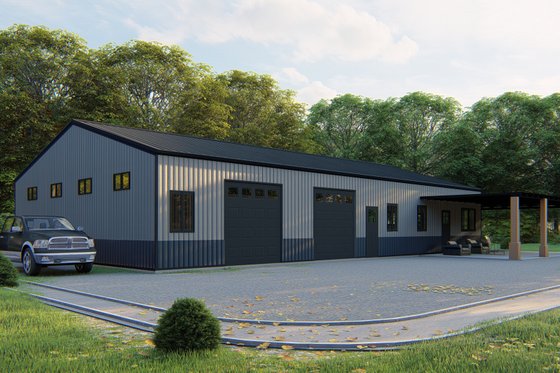 Exterior - Other Elevation for Barndominium House Plan #1107-37 - 2 bed, 2.5 bath