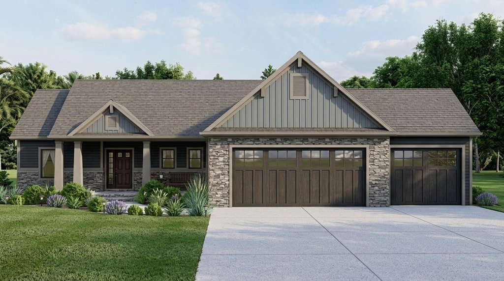 Exterior - Front Elevation 2 for Craftsman House Plan #1064-39 - 3 bed, 2.5 bath