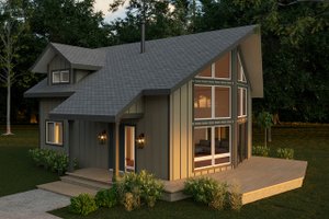 Cabin Exterior - Front Elevation Plan #124-510