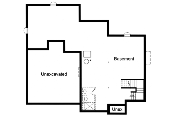 Floor Plan - Lower Floor for Colonial House Plan #46-466 - 4 bed, 2.5 bath