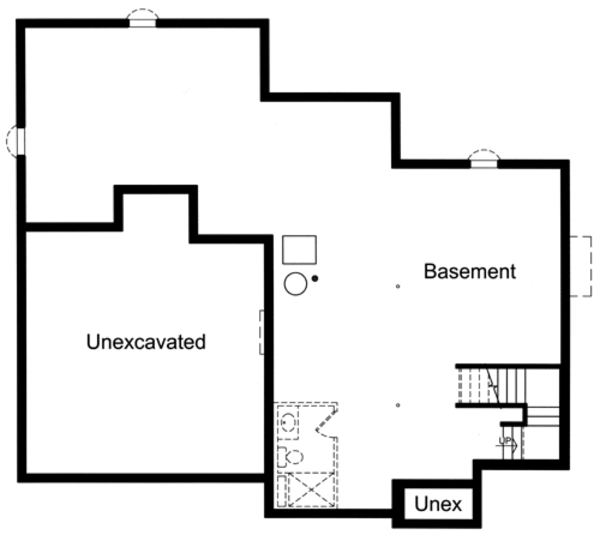 Colonial Floor Plan - Lower Floor Plan #46-466