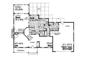 Floor Plan - Main Floor for Country House Plan #47-295 - 4 bed, 2.5 bath