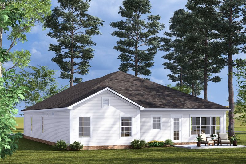House Blueprint - Exterior - Rear Elevation for Cottage House Plan #513-2300 - 4 bed, 3 bath