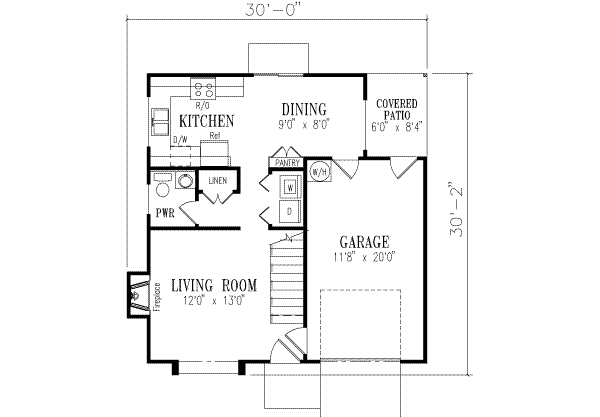 House Blueprint - Traditional Floor Plan - Main Floor Plan #1-188