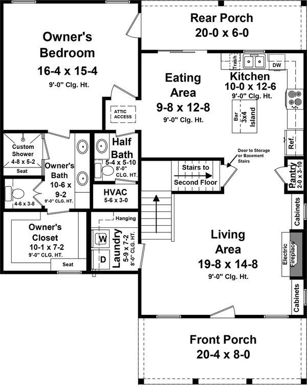 Home Plan - Country Floor Plan - Main Floor Plan #21-472
