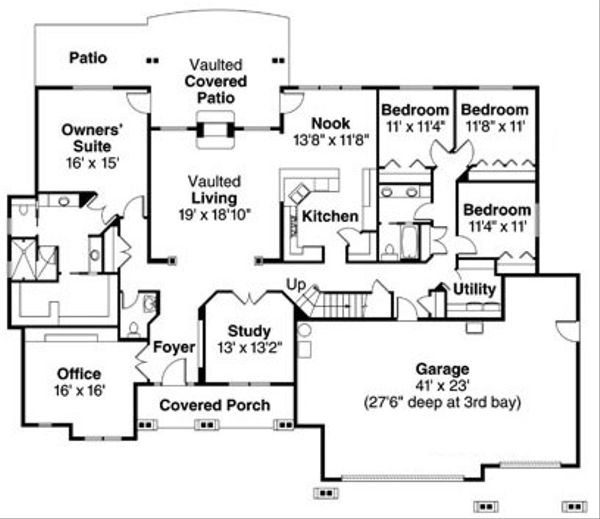 House Plan Design - Craftsman Floor Plan - Main Floor Plan #124-760