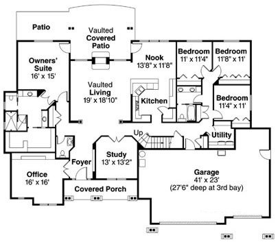 Craftsman Style House Plan - 4 Beds 3.5 Baths 3739 Sq/Ft Plan #124-760 ...