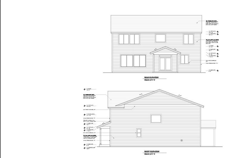 Architectural House Design - Exterior - Other Elevation 1 for Prairie House Plan #53-758 - 6 bed, 2.5 bath