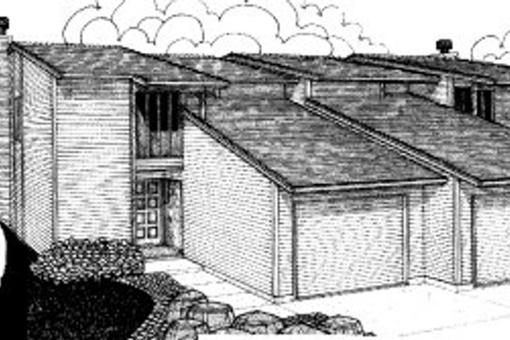 Exterior - Front Elevation for Modern House Plan #303-275 - 2 bed, 1.5 bath