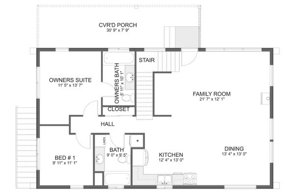 Dream House Plan - Cabin Floor Plan - Main Floor Plan #1060-419