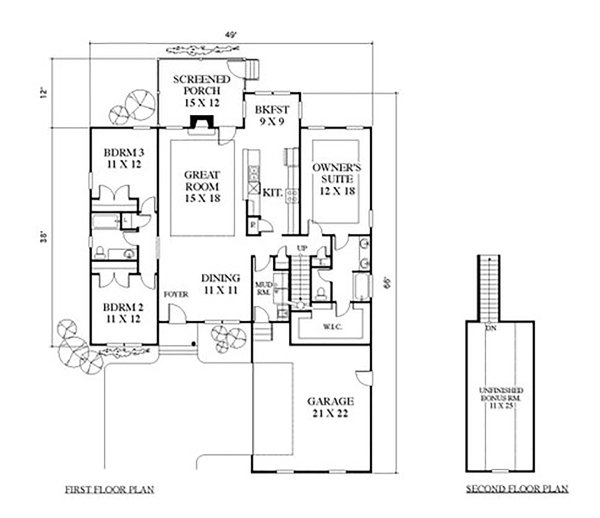 Home Plan - Colonial Floor Plan - Main Floor Plan #1053-77